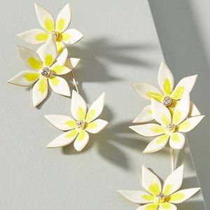 Yellow Plumeria Bouquet Drop Earrings